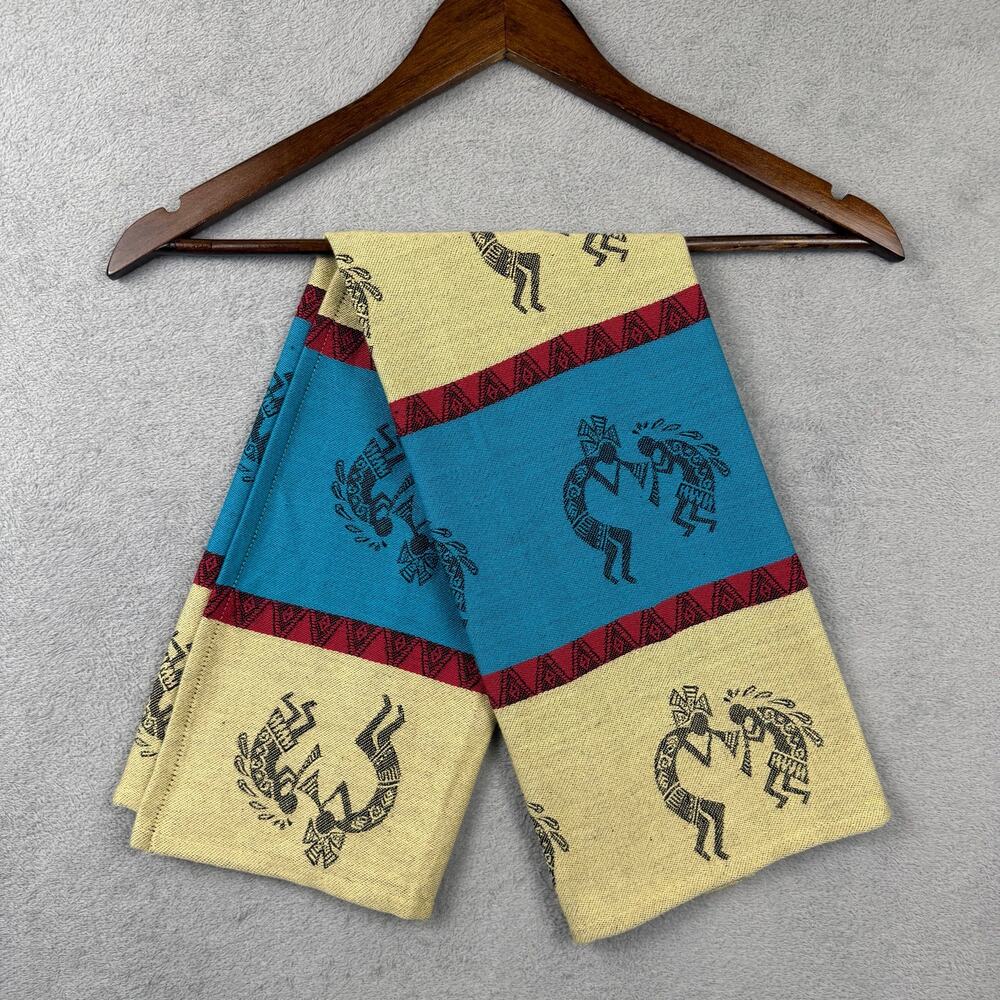Native American Kitchen Towel Kokopelli Southwestern Color Block Cotton Trading